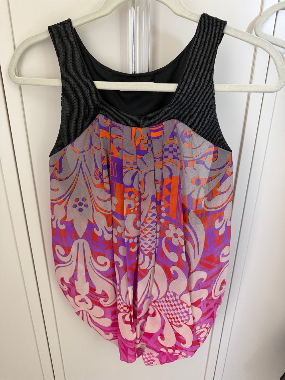 Printed Sleeveless Women’s Top in Pink & Purple